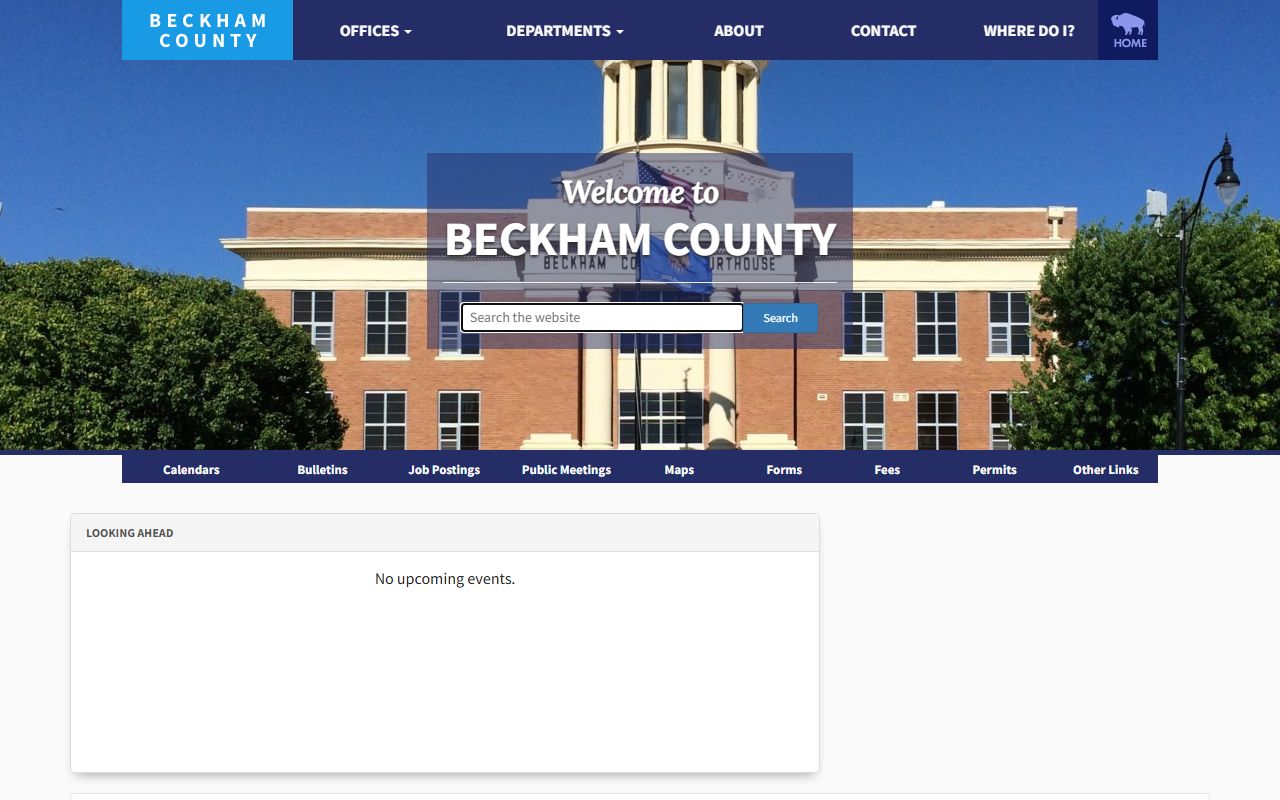 Beckham County official website for court records information