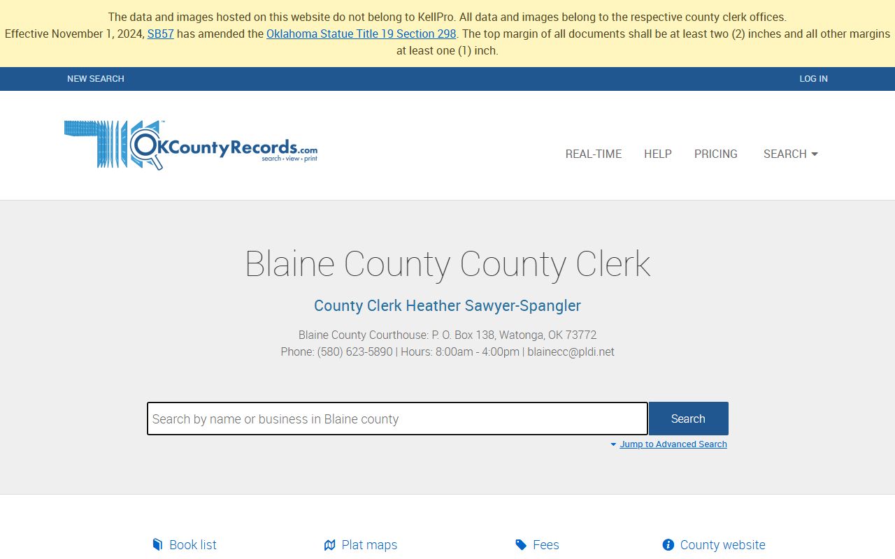 Blaine County land records search