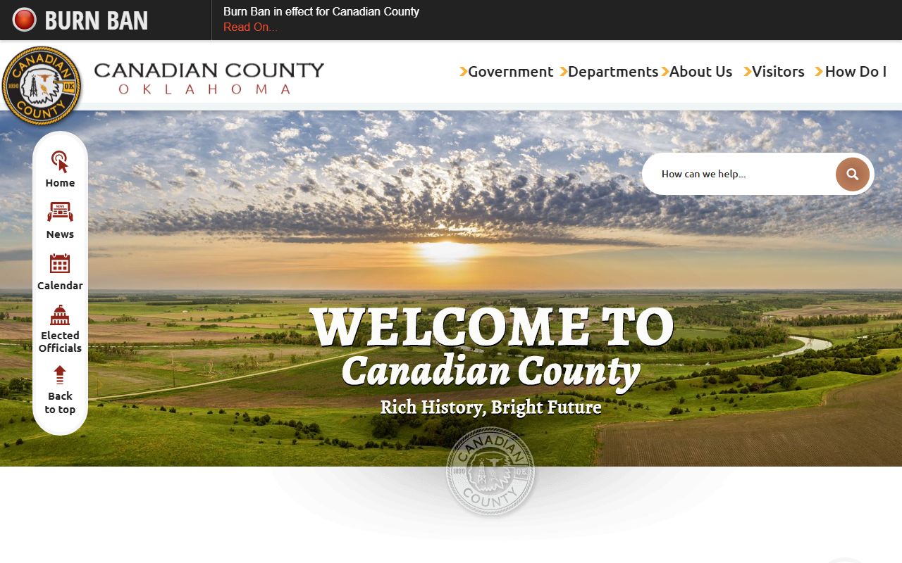 Canadian County official website for court records