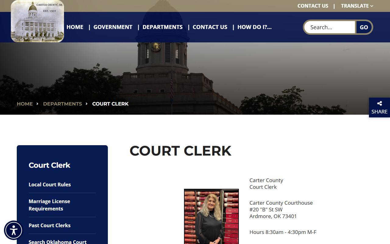 Carter County court clerk website for court records