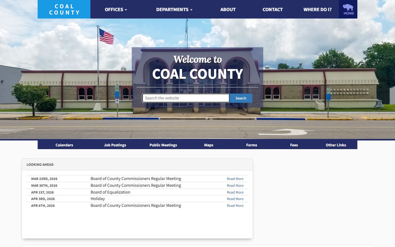 Coal County official website for court records