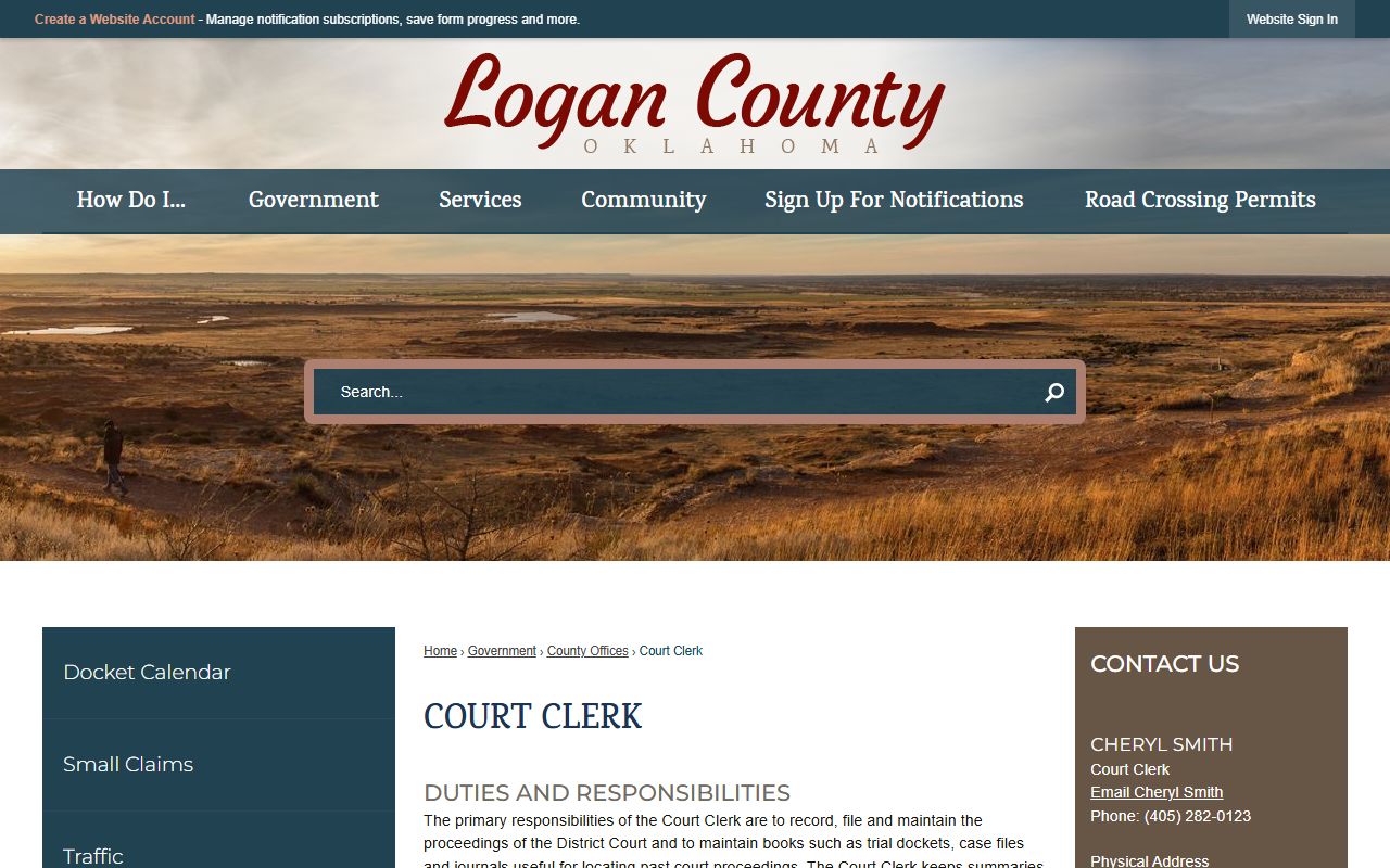Logan County court clerk website for court records