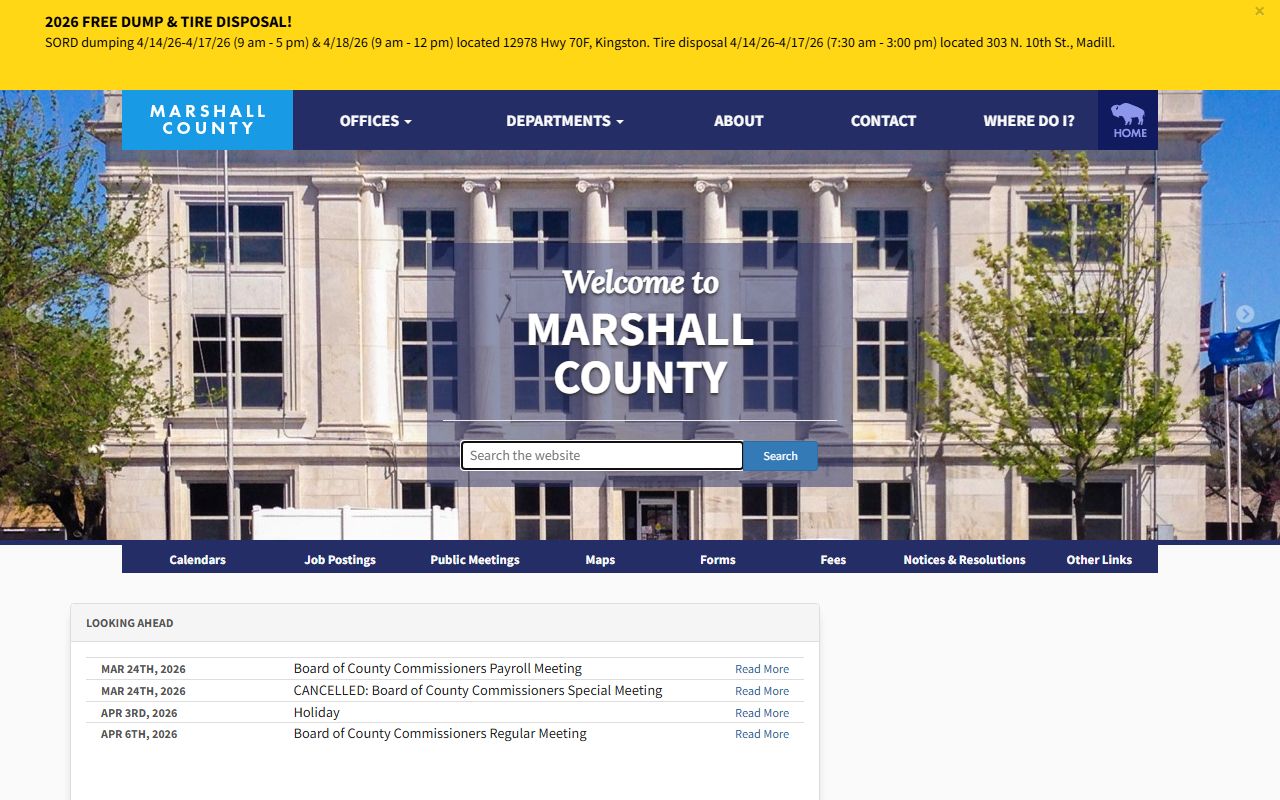 Marshall County official website for court records