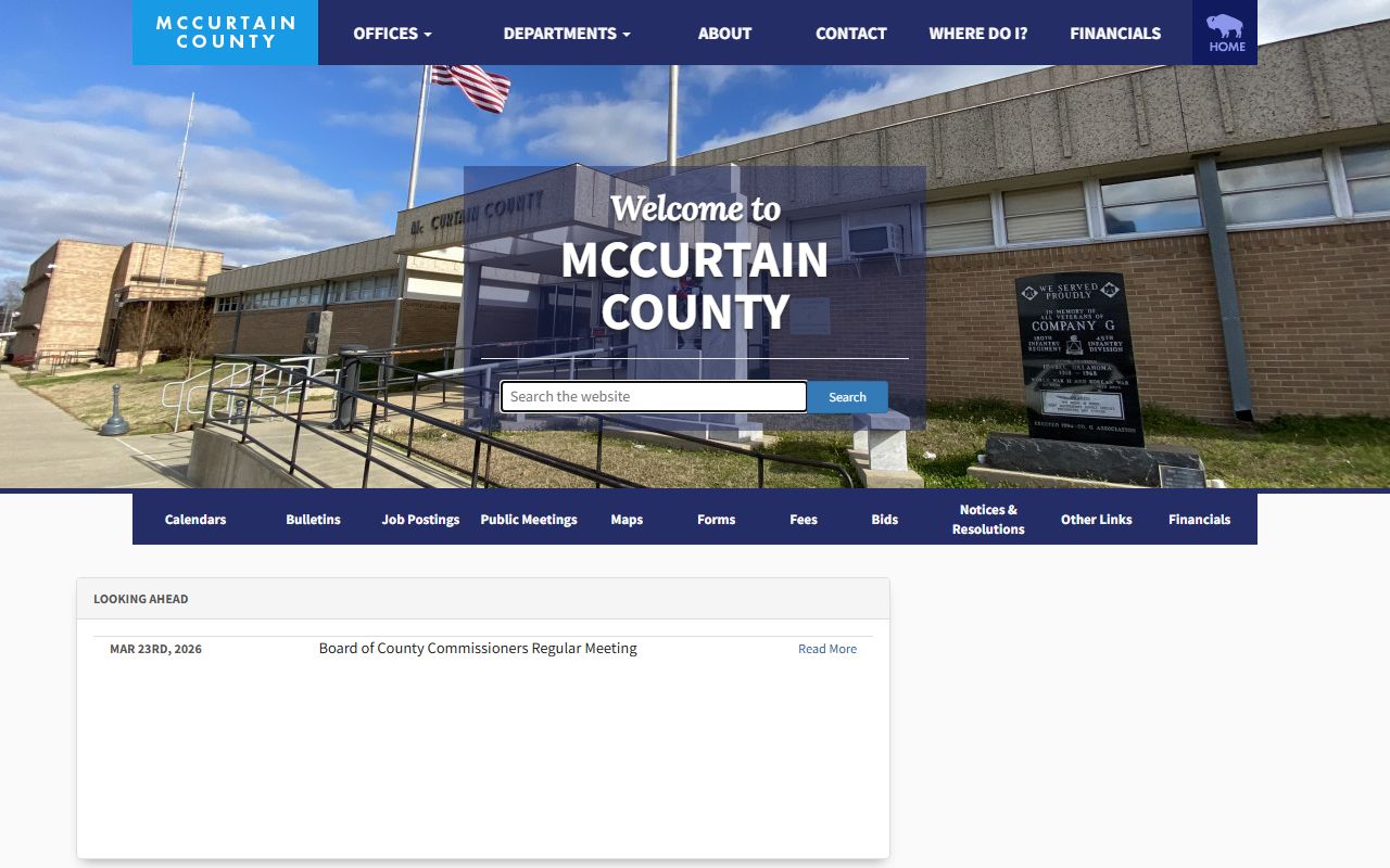 McCurtain County official website for court records
