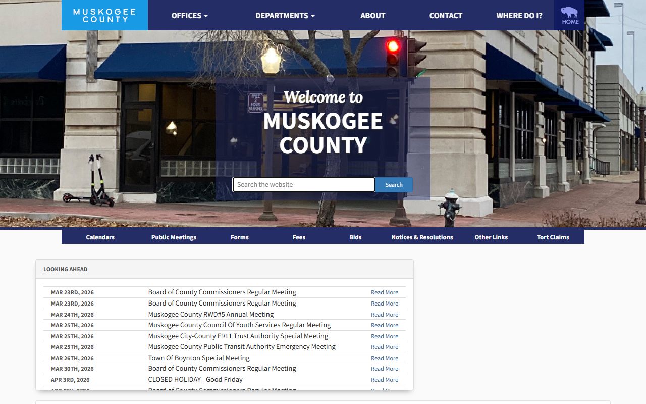 Muskogee County official website for court records information
