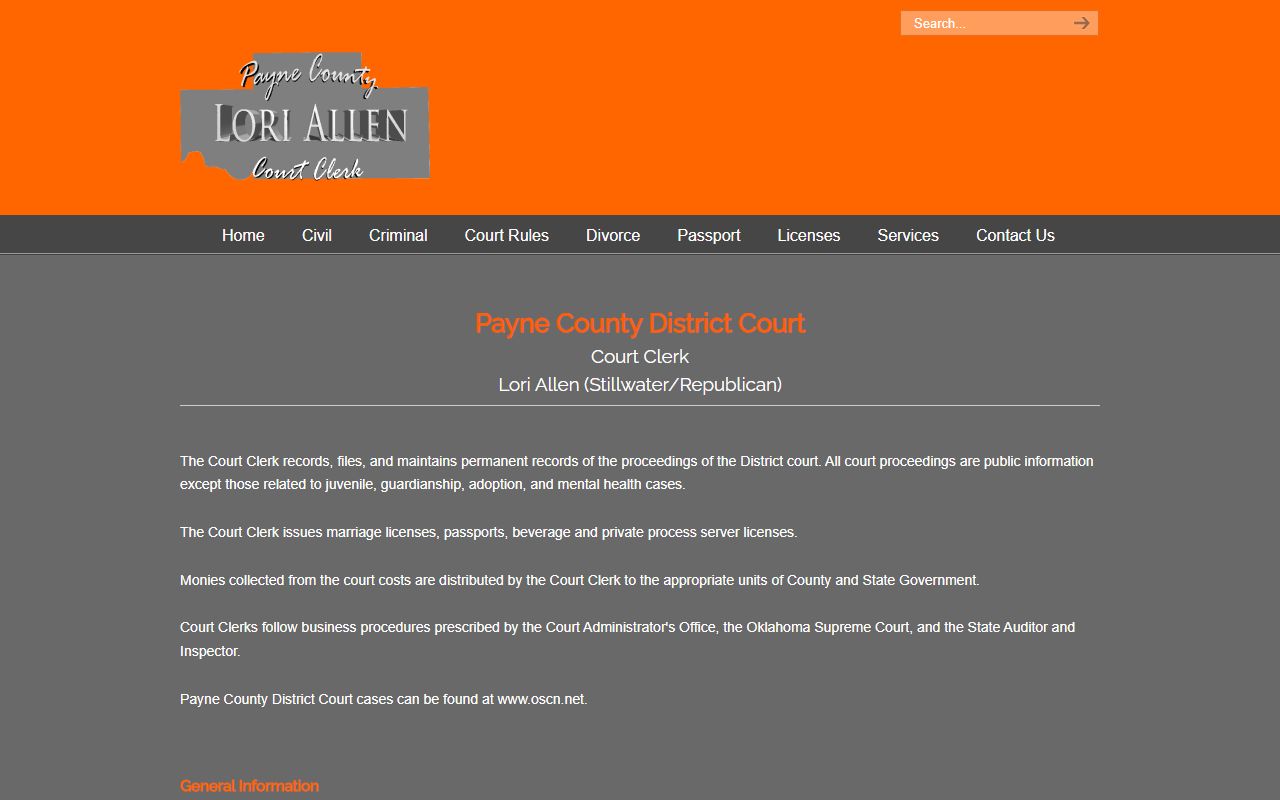 Payne County court records official website