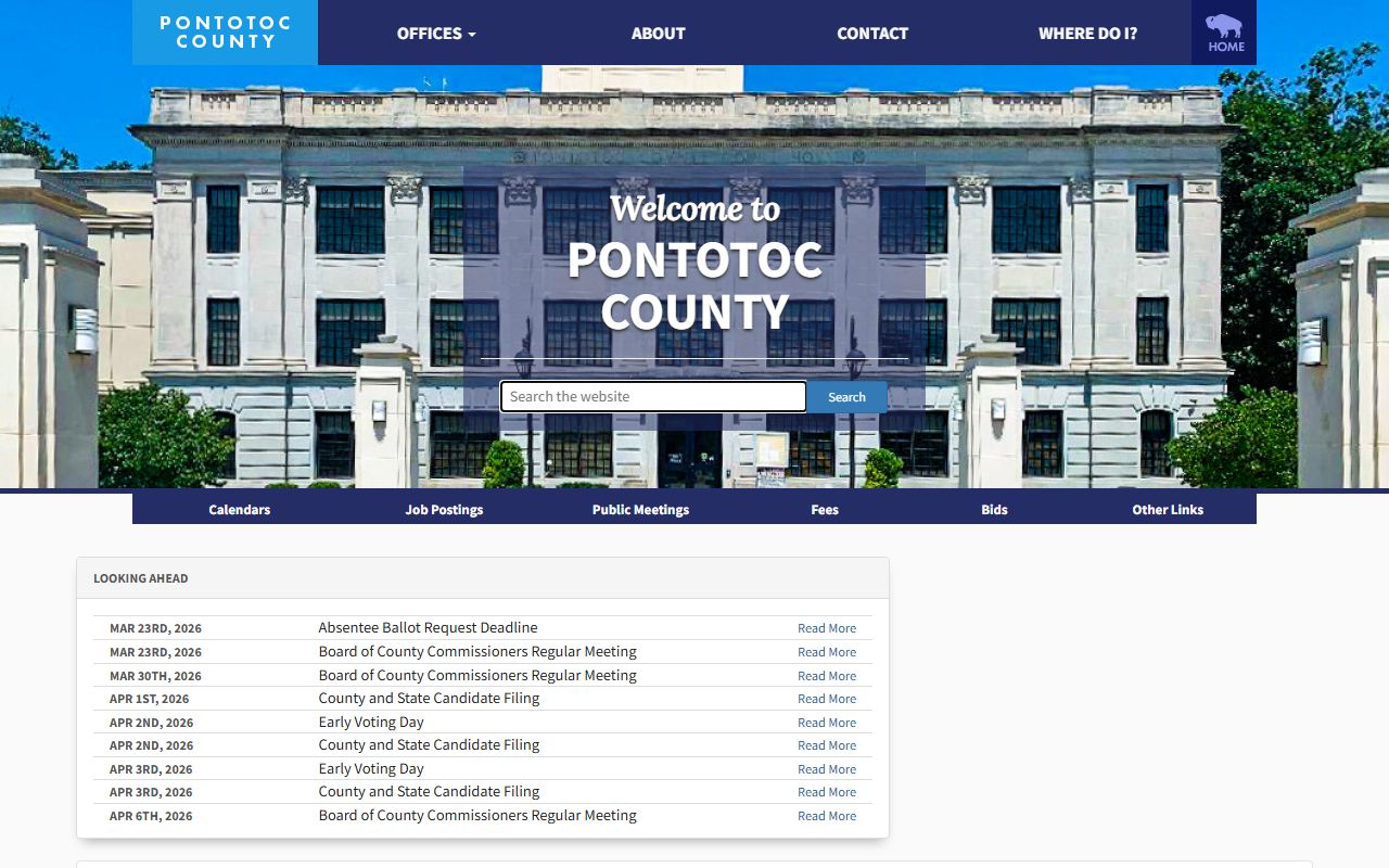 Pontotoc County official website for court records