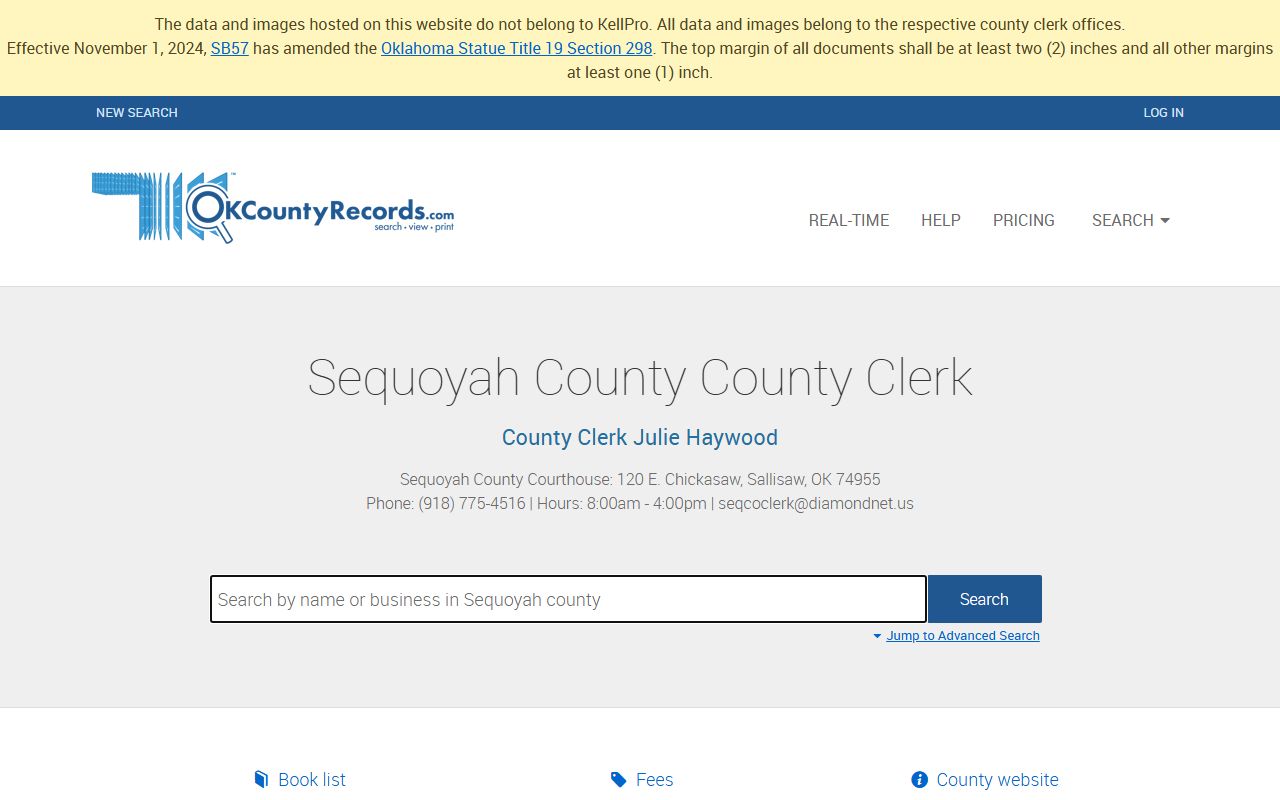 Sequoyah County land records search for court records